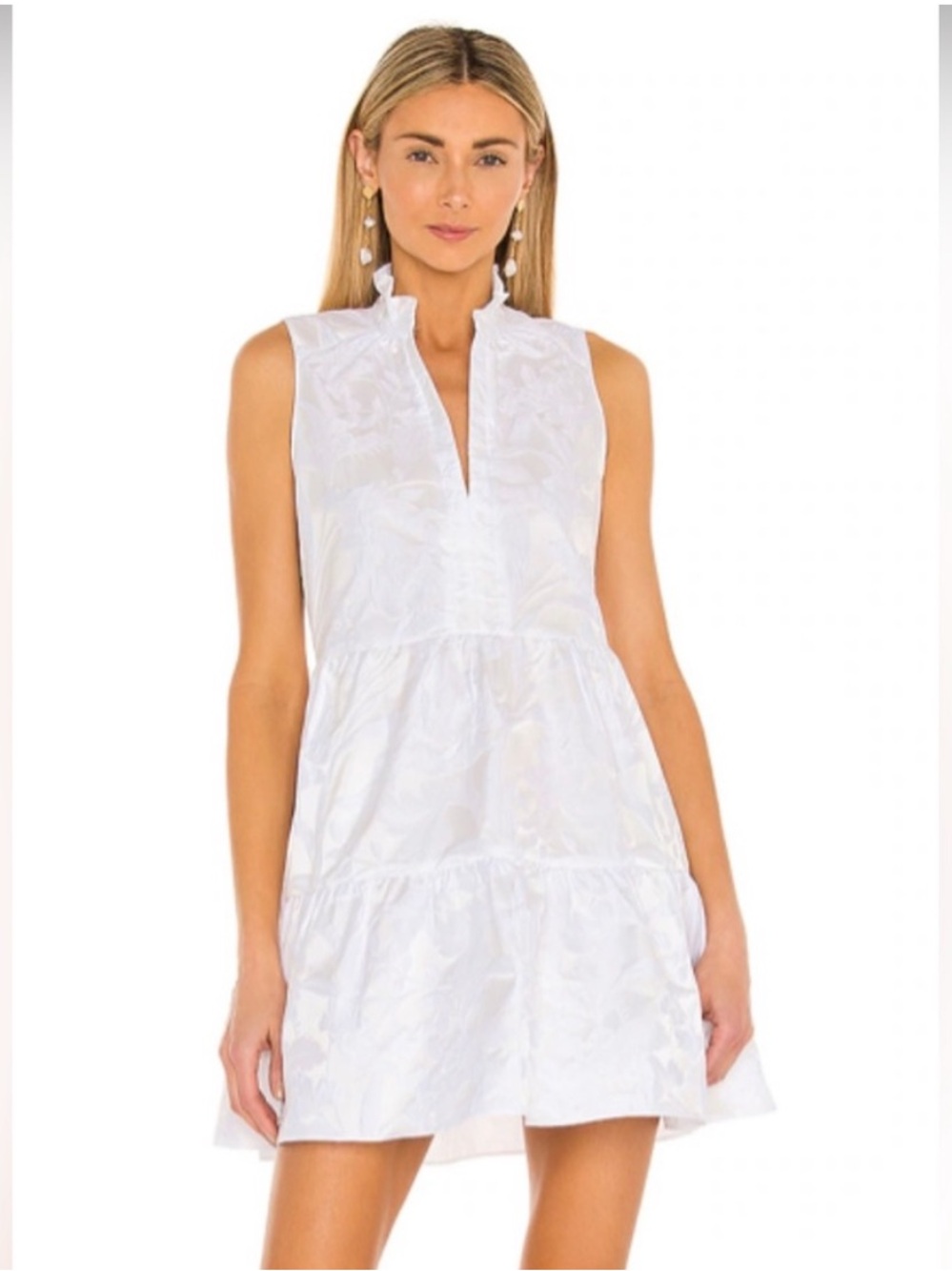 Amanda Uprichard Sleeveless Saffron Floral Mini Dress White